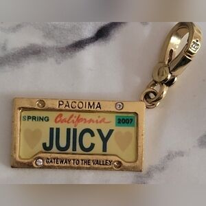 Juicy Couture California Pacoima License Plate Gold Charm As Is
